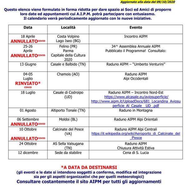 Calendario 2020